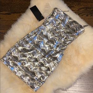 Bebe strapless sequined dress